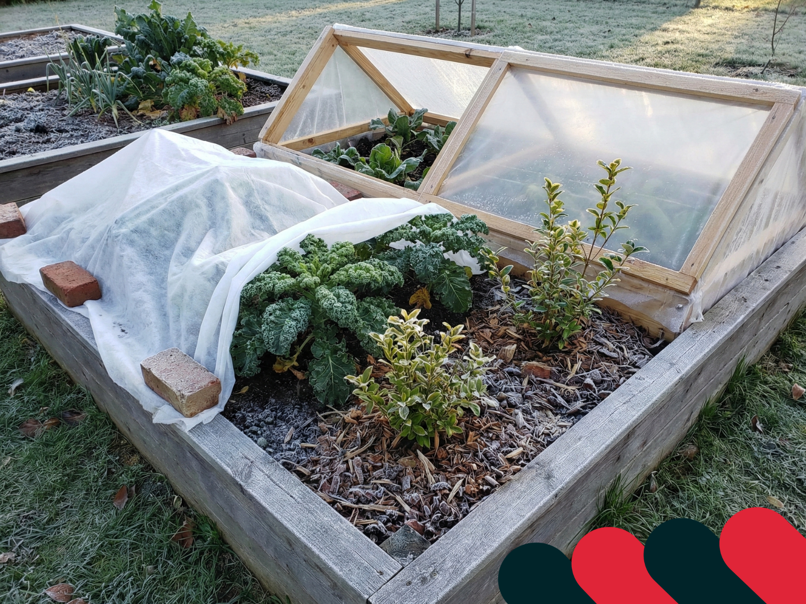 Plante acoperite cu material agricol nețesut care protejează împotriva înghețului | Kotarbau