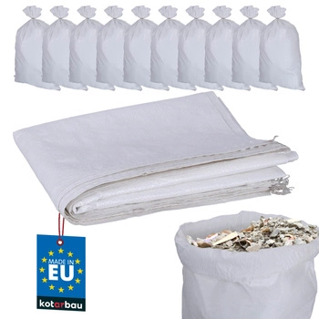 Sac din polipropilenă pentru moloz nisip făină 50 kg 60x105 cm set de 10 buc.