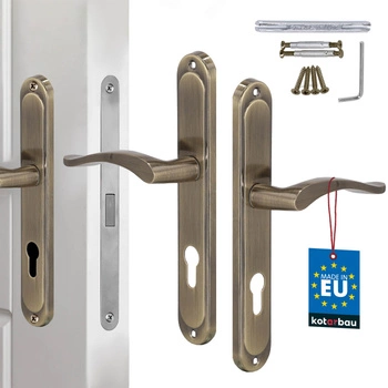 Mâner clasic pentru ușă cu placă lungă pentru cilindru patină 72 mm