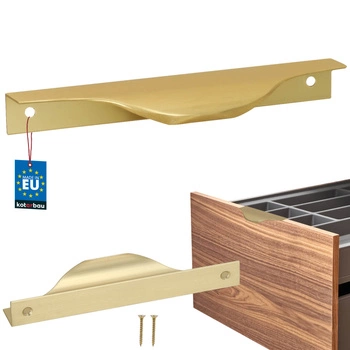 Mâner pentru mobilă modern aluminiu aur mat 128 mm