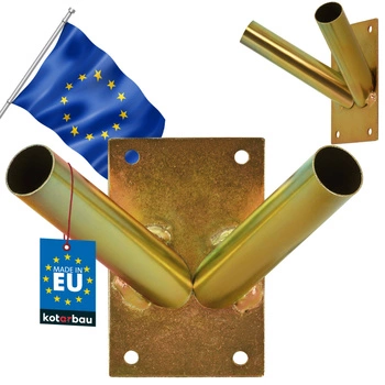 Suport steag de perete dublu de aur