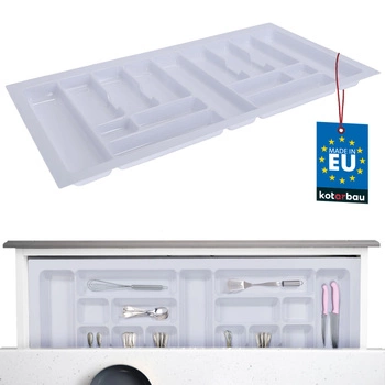 Organizator de tacâmuri inserție pentru sertar de bucătărie alb 49x93 cm