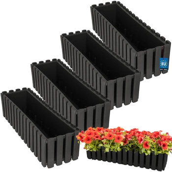 Ghiveci pentru balcon gri na zábradlí 400 MM set de 4 kcu.