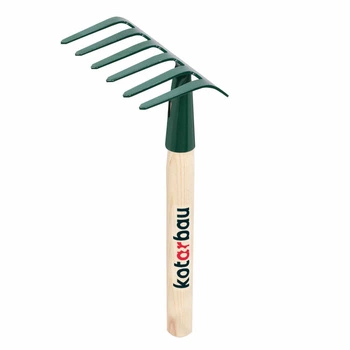 Greblă de grădină metalică 115 mm cu mâner de lemn 30 cm