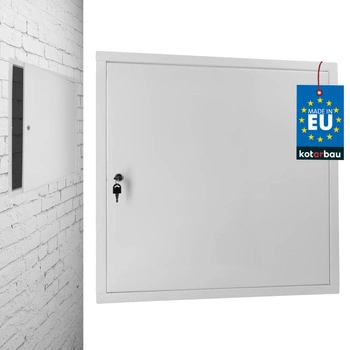 Ușă de inspecție închidere cu cheie oțel alb 60x60 cm