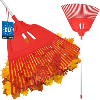 Greblă tip evantai pentru frunze 68 cm + coadă din aluminiu 1,3 m