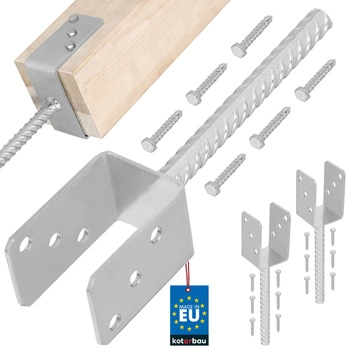 Bază de stâlp cu tijă de încastrare 60 mm set de 2 buc.