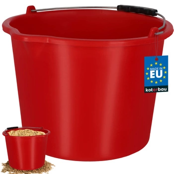Găleată de construcții gospodărească cu cioc 12 l roșie