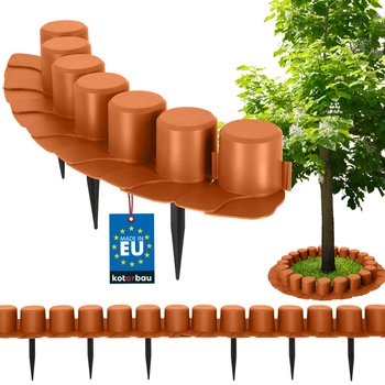 Bordură pentru gazon cu margine de plastic teracotă 4 m