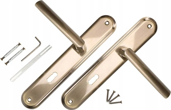 Mâner ușă pentru cheie cu placă lungă patina 90 mm - Culoare patina