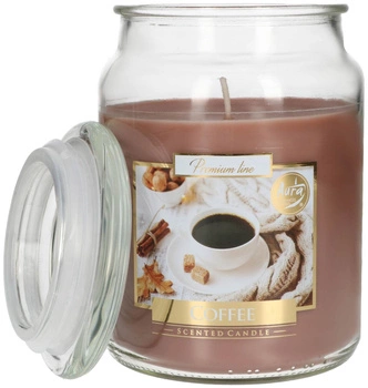 Lumânare parfumată mare din sticlă cu capac 100 h - cafea