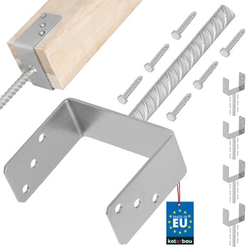 Bază de stâlp cu tijă de încastrare 150 mm set de 4 buc.