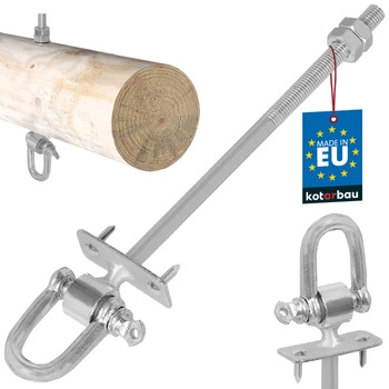 Cârlig pentru balansoar cu șaibă fixare pentru lemn beton cu șurub m10 190 mm