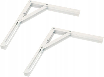 Suport colțar pliabil pentru raft 300 mm extensibil 2 buc. - Culoare albă