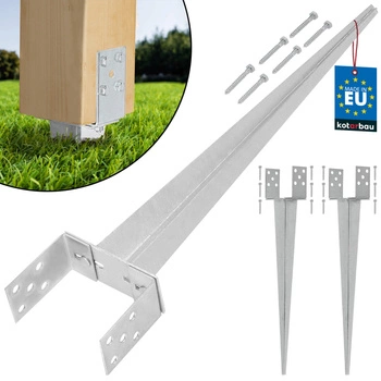 Baza stâlpului reglabilă de bătut 0-160 mm set de 2 buc.