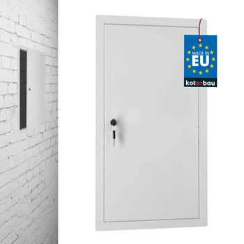 Ușă de inspecție închidere cu cheie oțel alb 30x60 cm