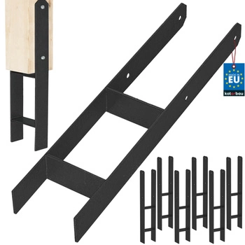 Baza stâlpului h pentru încastrare zincat negru 120 mm set de 6 buc.