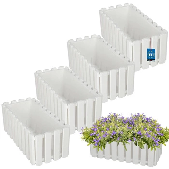 Ghiveci pentru balcon alb na zábradlí 400 MM set de 4 kcu.