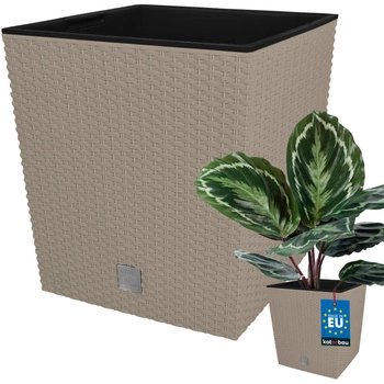 Ghiveci de grădină din rattan cu inserție mocca 26x26 cm