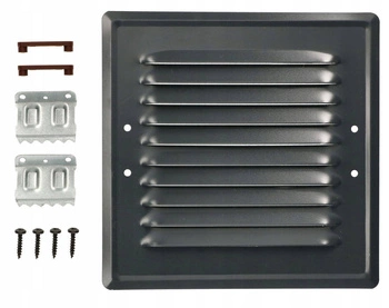 Grilaj de ventilație metalic pentru șemineu 16,5x16,5 cu cleme - Culoare gri deschis