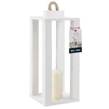 Lanternă din lemn pentru lumânări acasă grădină alb 13,5x13,5 cm