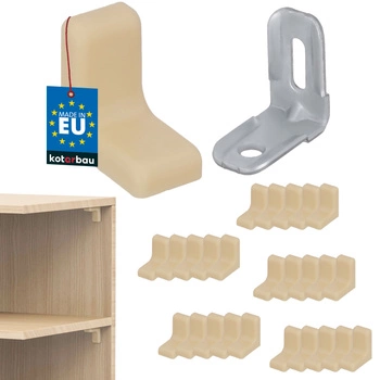 Suport unghiular pentru mobilă cu capac arțar set de 25 buc.