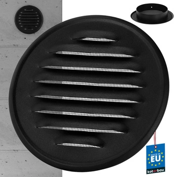 Grila de ventilație din oțel inoxidabil cu ochiuri rotunde fi 125 mm