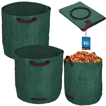 Grădină sac coș pentru frunze iarbă rotund pliabil 270 l set de 2 buc.