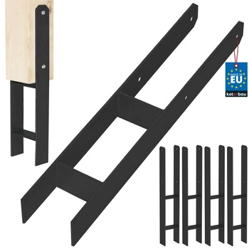 Baza stâlpului h pentru încastrare zincat negru 100 mm set de 4 buc.