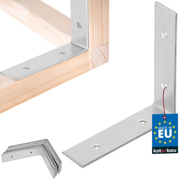 Colțar dulgheresc inoxidabil galvanizat 80x80x20 mm set de 12 buc.