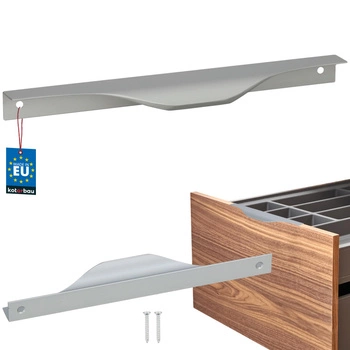 Mâner pentru mobilă modern aluminiu argintiu 192 mm