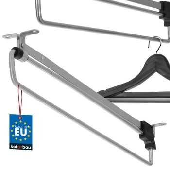 Umeraș extensibil pentru cămăși de garderobă argintiu 400 mm