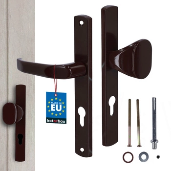 Mâner cu inserție pentru ghișeu poartă ușă aluminiu maro 72 mm