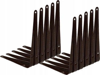 Colțar pentru raft, suport 17,5x15 cm, 10 buc. - Culoare maro
