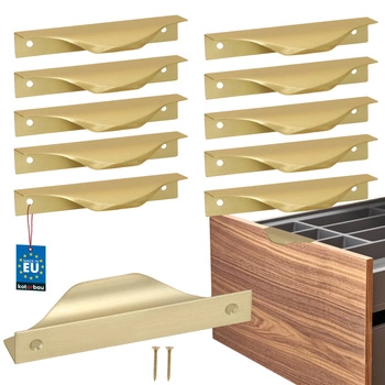 Mâner pentru mobilă modern aluminiu aur mat 96 mm set de 10 buc.