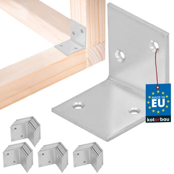 Colțar dulgheresc inoxidabil galvanizat 35x35x35 mm set de 50 buc.