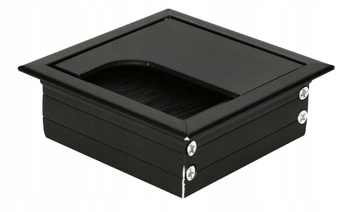 Suport pentru cabluri din aluminiu - găuri de mobilă negru 80x80 mm