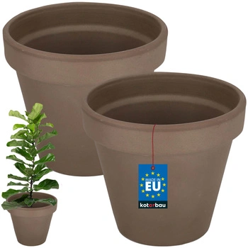 Lut ceramic teracotă mocha ghiveci de flori fi 19 set de 2 buc.