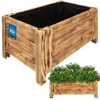 Ghiveci din lemn cutie de grădină pentru flori plante 60x39 cm - Culoare ars