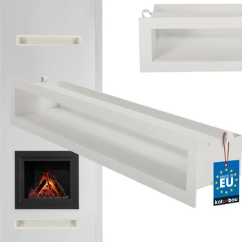 Luft grilaj de șemineu alb oțel 60 cm