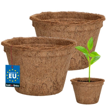 Ghiveci de flori din fibre naturale de nucă de cocos fi 19,5 cm set de 2 buc.