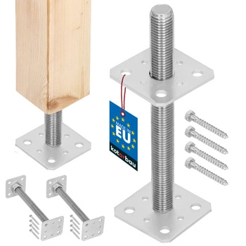 Baza coloanei cu șurub reglabilă tijă m24 80x80x250 mm set de 2 buc.