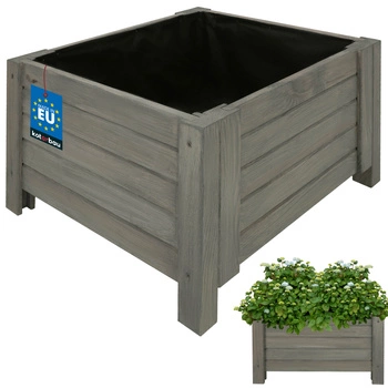 Ghiveci din lemn, cutie de grădină pentru flori și plante 50x50 cm - Culoare antracit