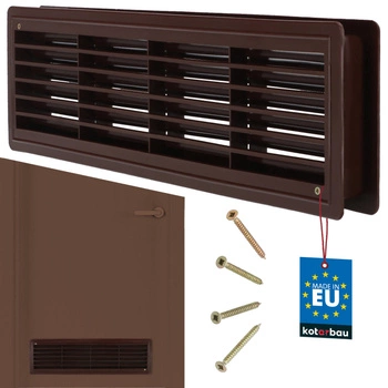 Grila ușii de ventilație pentru baie plastic maro 46x13,5 cm