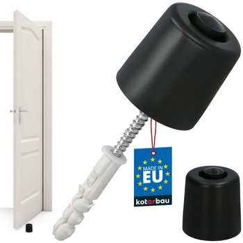 Opritor de ușă din cauciuc negru 43 mm