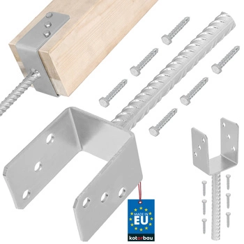 Bază pentru stâlp cu bară în u pentru încorporare 80 mm