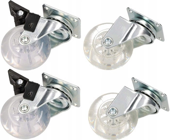 Rotiță pivotantă pentru mobilă 50 mm roată cu frână - 4 buc.