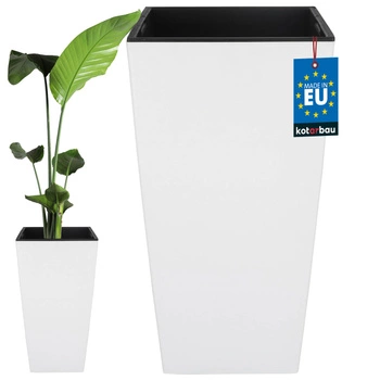 Ghiveci de flori 400x400x750 mm urbi square white with insert