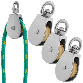 Un singur scripete de cablu placat cu nichel 1" fi 6 mm set de 3 buc.