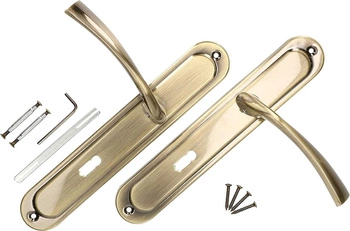 Mânere de ușă 72 mm cu știft lung pentru cheie set - Culoare patină
